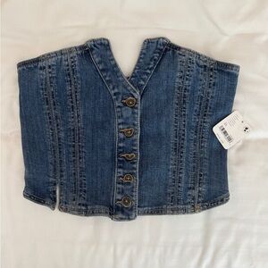 NWT Free People Miray Denim Tube Top | XS new never worn